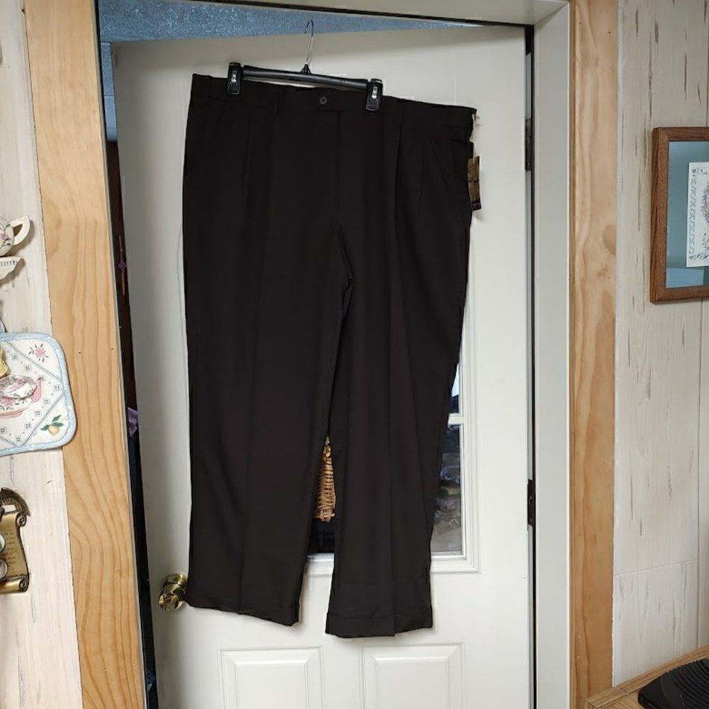 New Arrow Dark Brown Comfort Stretch Waist Pants Men's 44/30